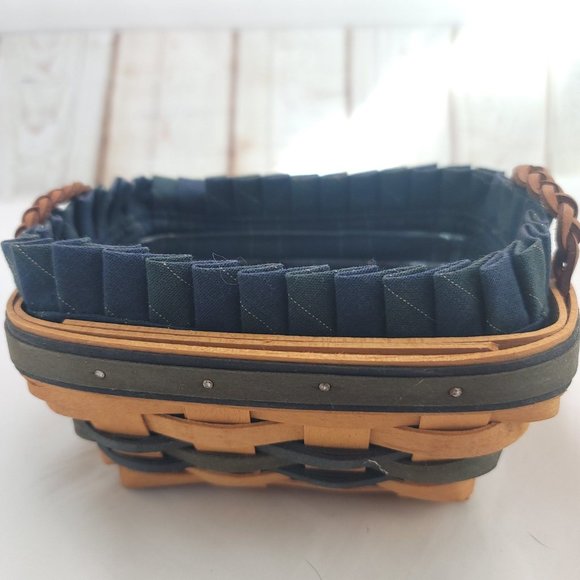 Longaberger Blue 1999 Edition Leather Handle Collectors Club Renewal Basket - Picture 2 of 11
